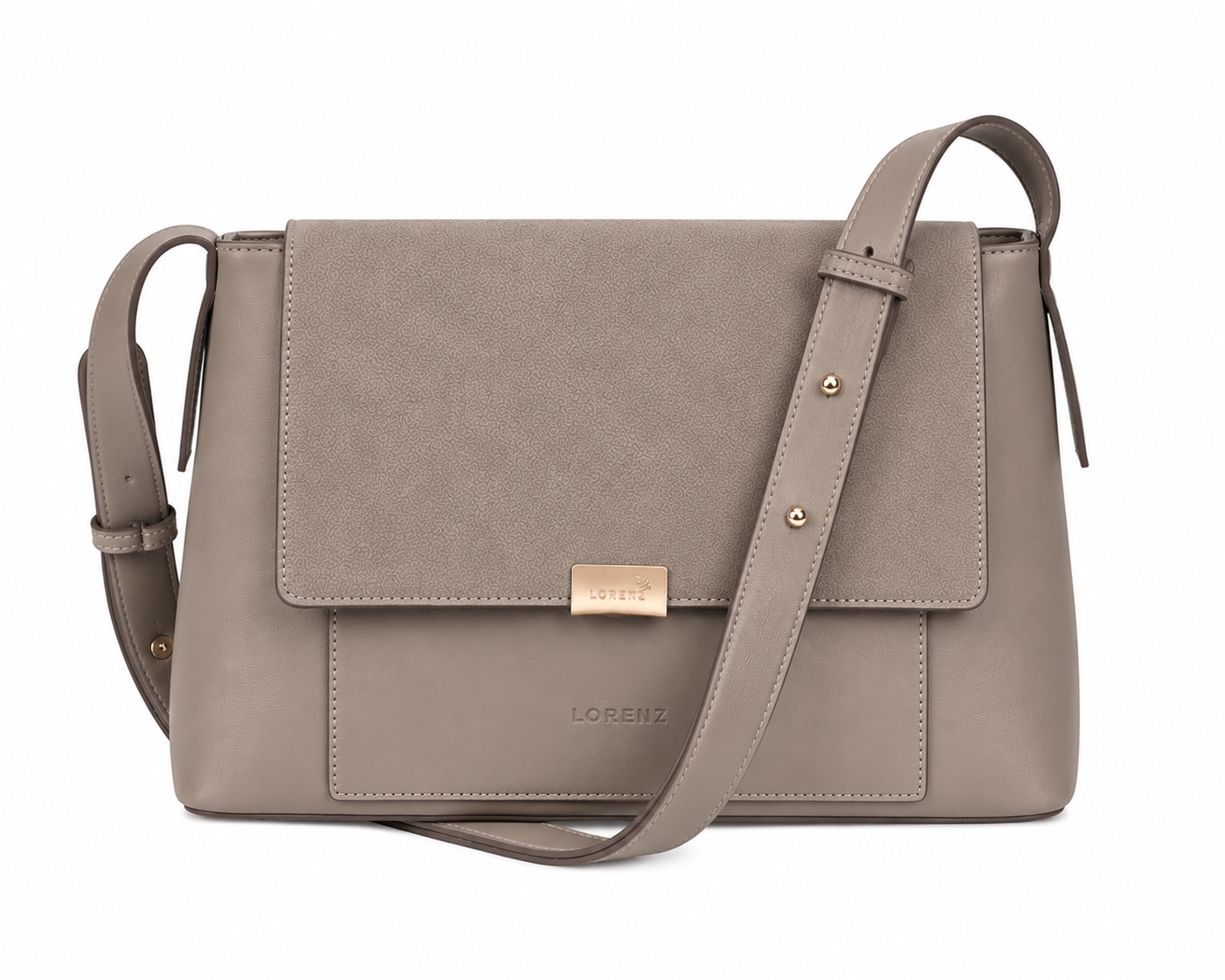 (image for) 5833 Pebble Lorenz Mid-Sized Flapover Bag